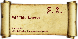 Pákh Karsa névjegykártya
